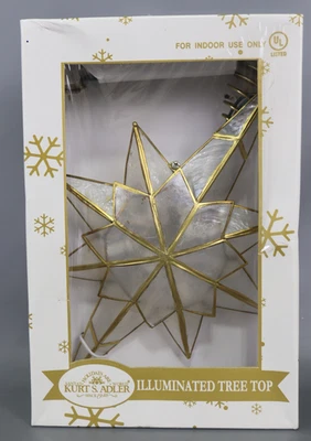 Copa de árbol transparente Kurt Adler 10 luces Capiz Star Foto 1 de 4