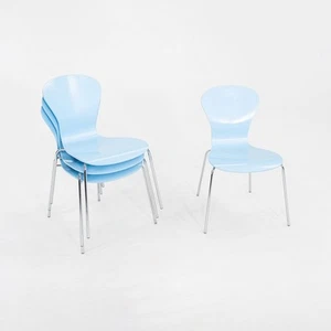 2010s Ross Lovegrove for Knoll Sprite Stacking Dining Chair Blue 11x Available - Picture 1 of 12