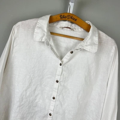Camisa Top Soft Surroundings Mujer XL? Túnica costera con espalda de encaje de lino blanco Foto 1 de 4