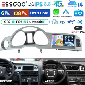 DAB+ 6+128G CarPlay Android14 Autoradio GPS Navi RDS AM Für Audi A6 C6 4F MMI 2G - Bild 1 von 21