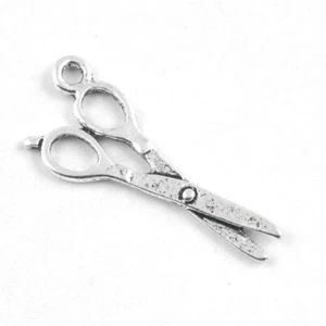 Metal Alloy Scissors Charms Antique Silver 23mm Pack Of 10 - Picture 1 of 1