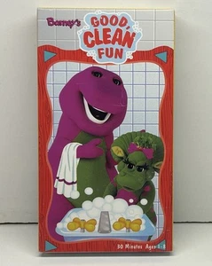 Barney & Friends Good Clean Fun VHS 1998 Video Tape PBS Kids Case Nearly New! - Picture 1 of 8