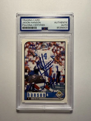 Jason Hanson 1998 Upper Deck UD Choice #59 Signed Auto Rare Lions PSA/DNA - Image 1 of 2