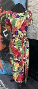 Vintage Jessica Howard Tropicana Tropical Dress MIDI Size 8 - Picture 1 of 20