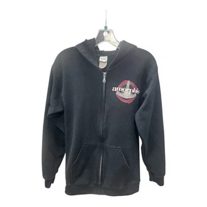 Authentic Amorphis Logo Black Small Raven Zip Hoodie Sweatshirt Finnish Metal - Picture 1 of 6