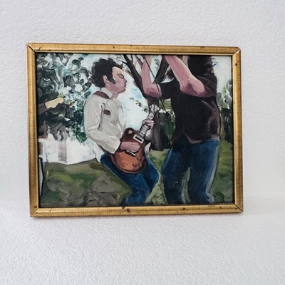 Pintura de arte popular Bob Dylan - Era eléctrica de los años 60 - Obra de arte original enmarcada Foto 1 de 4