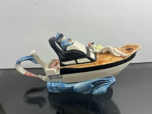 Vintage Swineside Tea Ceramics Boat 10” Teapot - Picture 1 of 10