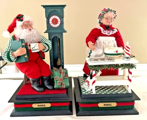 Vintage. 1993 Holiday Creations Musical Santa & Mrs Clause Weihnachtsfiguren funktionieren - Bild 1 von 9