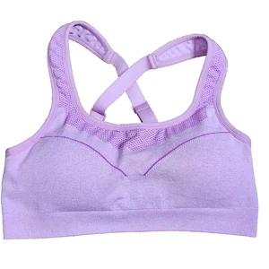 Sujetador deportivo acolchado sin costuras Pro Fit mediano lavanda espalda cruzada yoga - Imagen 1 de 9