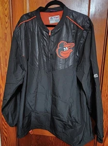 Neu ohne Etikett Majestic MLB Orioles XXL Herrenshirt authentisch schwarz 1/4-Reißverschluss Pullover - Bild 1 von 5