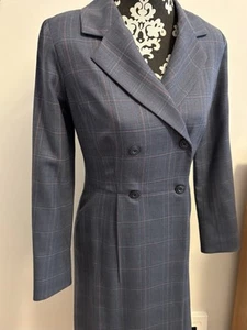 PENDLETON Women’s Size 4 Double Breasted Dress Virgin Wool Plaid USA Blue - Picture 1 of 9