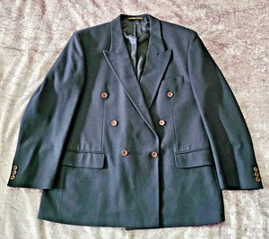 Giacca Vintage St Michael Doppiopetto Navy 44R Blazer Revival Classic (C2) - Foto 1 di 6