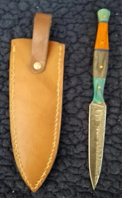 Cuchillo de caza Ashen Edge Twist Damasco madera dura cuchillo microta con estuche Foto 1 de 3