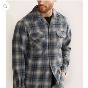 Pendleton The Original Board Shirt Gray Blue Ombre Plaid Wool Mens Medium - Picture 1 of 12