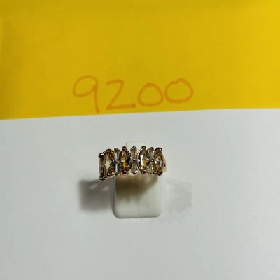 Preowned Bomb Party Size 7 Ring BP Yellow Marquise Gems Rose Gold Pl - Image 1 of 4