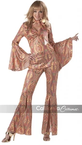 California Costumi Scolociocco Adulto Discoteca Halloween Costume Maniche a Campana M - Foto 1 di 2