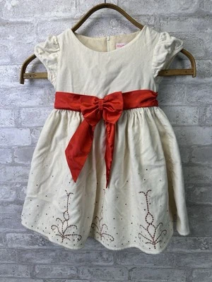 AMERICAN GIRL Bitty Baby Girls Holiday CREAM AND CRIMSON DRESS CHILD SZ 4 # 4072 - Image 1 of 3