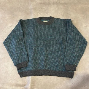 L.L Bean Knitted Jumper Mens 2XL Birds Eye Wool Made In Norway Sweater, Green - Picture 1 of 9