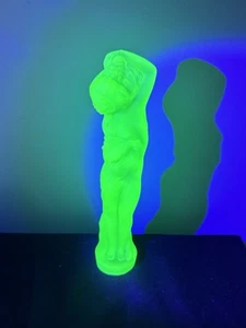 Uranium Glass Art Deco Lady Flower Frog Float Center Piece - Picture 1 of 8