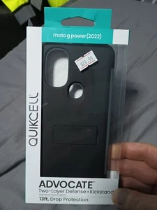moto g power (2022) Phone Case Slate Black by Quikcell Advocate + Kickstand - Zdjęcie 1 z 5