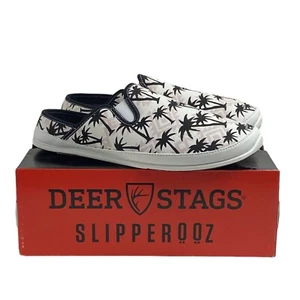 Deer Stags Men's 16 Palm Tree Canvas Slipperooz Slip-On Slippers - Picture 1 of 11