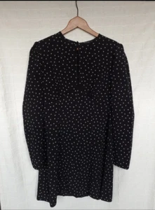 Topshop schwarz & weiß Sternenmuster Langarm Kleid Gr. 12 - Bild 1 von 8