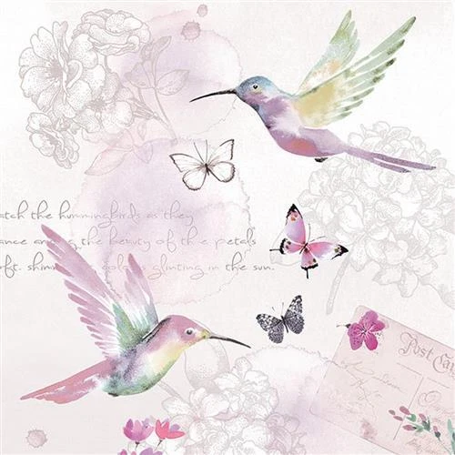 20 Servietten Pale Hummingbird Kolibri Schmetterlinge Vintage Tischdeko 33x33cm - Bild 1 von 1