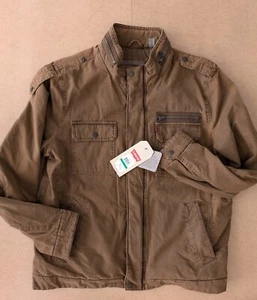 Levi's 2 Pocket Military Jacket NWT Large Brown Trucker - Picture 1 of 10