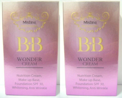 2 x 15g BB Mistine Wonder Cream Makeup Base Primer Foundation SPF30 Anti-Wrinkle - Image 1 of 4