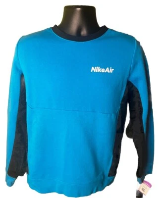Niños Jóvenes XL Nike Air Azul Y Negro Cuello Redondo Pullover Sudadera Nuevo Sin Etiquetas Foto 1 de 4