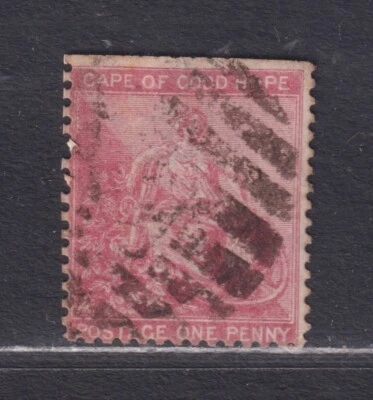 Cape of Good Hope Scott 16a Used 1865 1d Hope Rectangular SCV $42.50 SE/Thin - Image 1 of 2