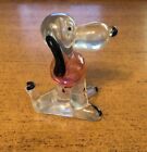 Vintage Clear Lucite Snoopy Figurine Pink Accent 1960s