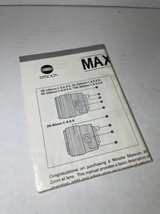Minolta Maxxum AF Zoom Lens Owner's Manual for 28-80mm, 80-200mm, 100-300mm - Picture 1 of 2