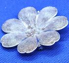 Beautiful Vintage Sterling Filigree Flower Shaped  Brooch/Pin   Work Of Art