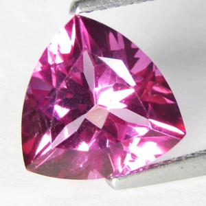 3.75Cts Natural Candy Pink Color Topaz Trillion Cut 10mm Loose Gemstone Ref VDO - Picture 1 of 5