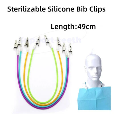 1 pieza Dental Esterilizable Silicona Paciente Babero Servilleta Soporte Clips Colores Surtidos Foto 1 de 4