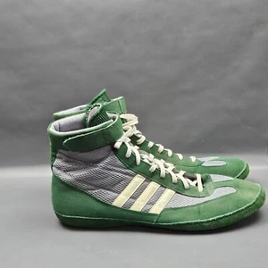 Adidas Combat Speed 4 Wrestling Shoes Mens 14 Green Gray Combat MMA Sneakers - Picture 1 of 11