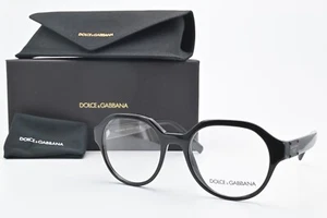 DOLCE GABBANA Brille DG 3367 501 50-19 145 Panto Glanz Schwarz Acetat Unisex M - Bild 1 von 11