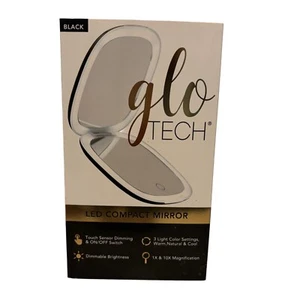 Espejo compacto Glo Tech LED negro nuevo en caja - Imagen 1 de 3