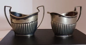 Vintage Birks Creamer & Sugar Bowl w/Handles Made of Nickel Silver (EPNS) - Picture 1 of 17
