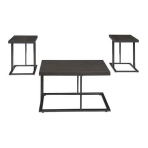 Ashley Furniture Airdon 3 Piece Coffee Table Set in Bronze - Picture 1 of 2