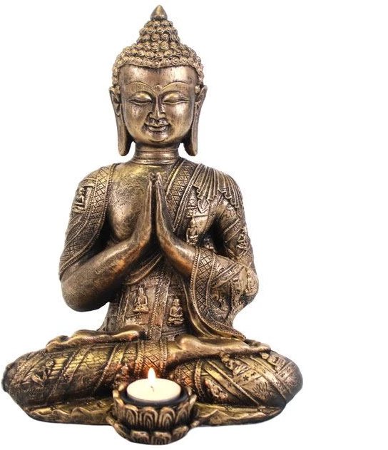 Something Different Large Buddha Tealight Holder Bronze and Gold
