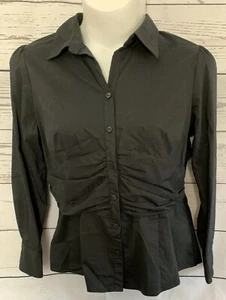 Worthington Women’s Top Size XL Colored Black Long Sleeve Shirt Button Down - Picture 1 of 11