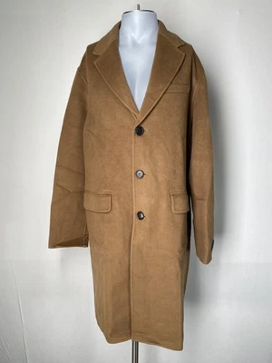 Coach Mens Coat Camel Brown Size M Double Faced Wool Blend Single Breasted - Image 1 of 4