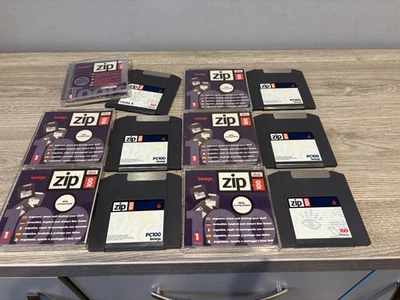 Iomega Zip Disk 100MB Bundle x 5 & Tools Disk Vintage Retro Computing - Image 1 of 4
