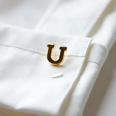 U Initial Letter Cufflinks For Mans Gift 18k Gold Plated High Quality Brass Cuff - Image 1 of 4