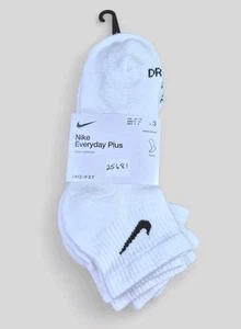 Nike Damensocken knöchelgepolstert Dri Fit Alltag 3 Paar Schuhgröße 6-10 weiß - Bild 1 von 3