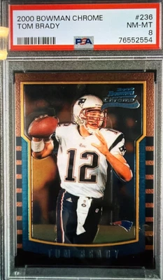 2000 TOM BRADY *ROOKIE BOWMAN CHROME #236 - PSA NM MT 8* PATRIOTS - Image 1 of 2