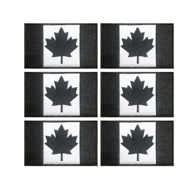 5MLGgoods Canada Flag Embroidered Patch, with Hook and Loop (Black) - Image 1 of 4