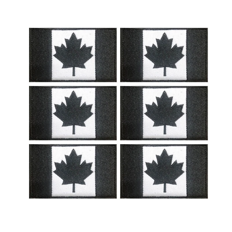 5MLGgoods Canada Flag Embroidered Patch, with Hook and Loop (Black) - Image 1 of 4